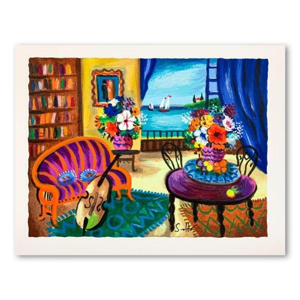 Shlomo Alter, "Cello" Hand Signed Limited Edition Serigraph on Paper with Letter