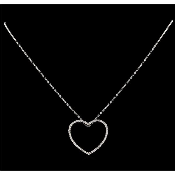 0.48 ctw Diamond Pendant With Chain - 14KT White Gold