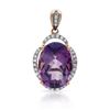 Image 1 : 14k Rose Gold  5.68CTW Amethyst and Diamond Pendant