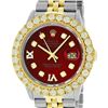 Image 1 : Rolex Mens 2 Tone Red VS 4 ctw Beadset Diamond Datejust Wristwatch with Rolex Bo