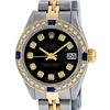 Image 1 : Rolex Ladies 2 Tone Black Diamond & Sapphire 26MM Oyster Datejust Wristwatch