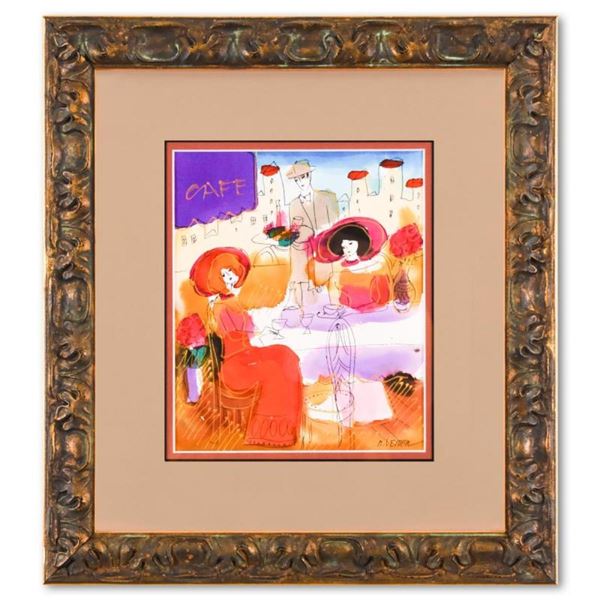 Moshe Leider, Framed Original Mixed Media Watercolor Painting, Hand Signed with