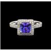 Image 2 : 18KT White Gold 1.52 ctw Tanzanite and Diamond Ring
