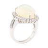 Image 4 : 9.12 ctw Cabochon Pear Crystal Opal And Round Brilliant Cut Diamond Ring - 14KT