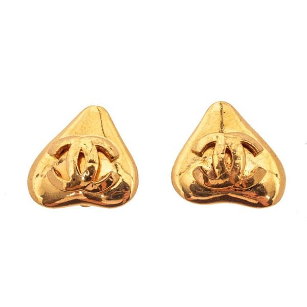 Chanel Gold Heart Earrings