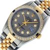 Image 2 : Rolex Mens 2 Tone Slate Grey Diamond & Sapphire 36MM Oyster Perpetaul Datejust