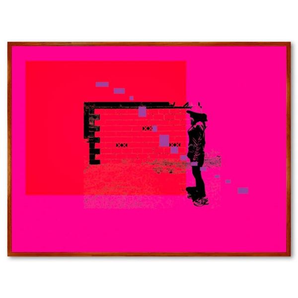 Claudio Santini, "City Wall 1" Framed Hand Signed Limited Edition on Canvas with