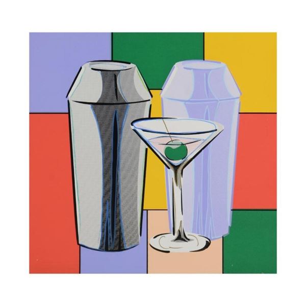 Steve Kaufman (1960-2010), "My Martini" Hand Embellished Limited Edition Silkscr
