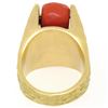 Image 4 : 18k Yellow Gold Spinning Faceted Coral Bead Textured Matte VERY HEAVY 40.1g Ring
