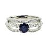 Image 2 : 1.64 ctw Round Brilliant Blue Sapphire And Diamond Ring - 18KT White Gold