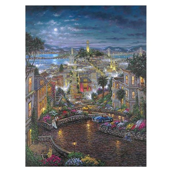 Robert Finale, "Moonlight O Lombard" Hand Signed, Artist Embellished Limited Edi
