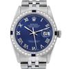 Image 2 : Rolex Mens Stainless Steel Blue Roman Diamond & Sapphire 36MM Datejust Wristwatc