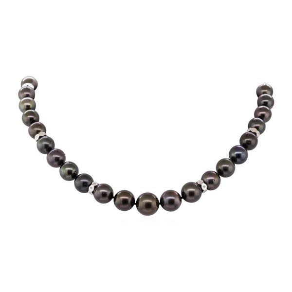 0.38 ctw Diamond and Tahitian Pearl Necklace