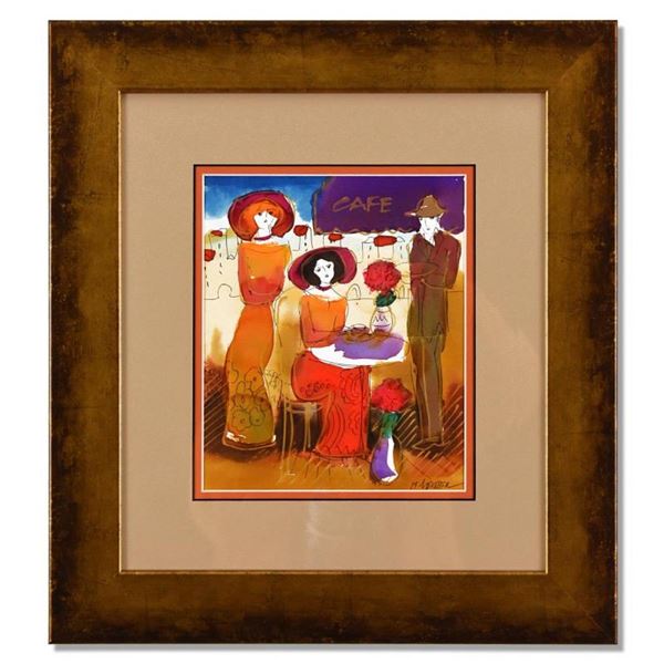 Moshe Leider, Framed Original Mixed Media Watercolor Painting, Hand Signed with