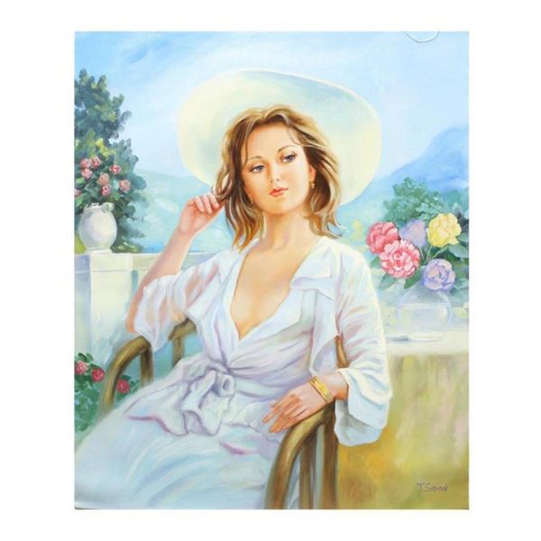 Taras Sidan, "Vacation in Barcelona" Hand Signed Original Oil on Canvas; COA