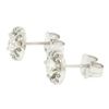 Image 3 : NEW 14k White Gold 1.06 ctw Round Brilliant Diamond Stud Earrings w/ Pave Halos