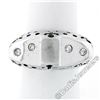 Image 4 : New 18kt White Gold 0.16 ctw Burnish Round Diamond Pierced Sides Band Ring