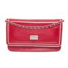 Image 1 : Chanel Red Leather Wallet On Chain WOC