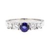 Image 2 : 1.40 ctw Sapphire And Diamond Ring - 14KT White Gold