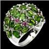 Image 2 : Natural Chrome Diopside & Rhodolite Garnet Ring