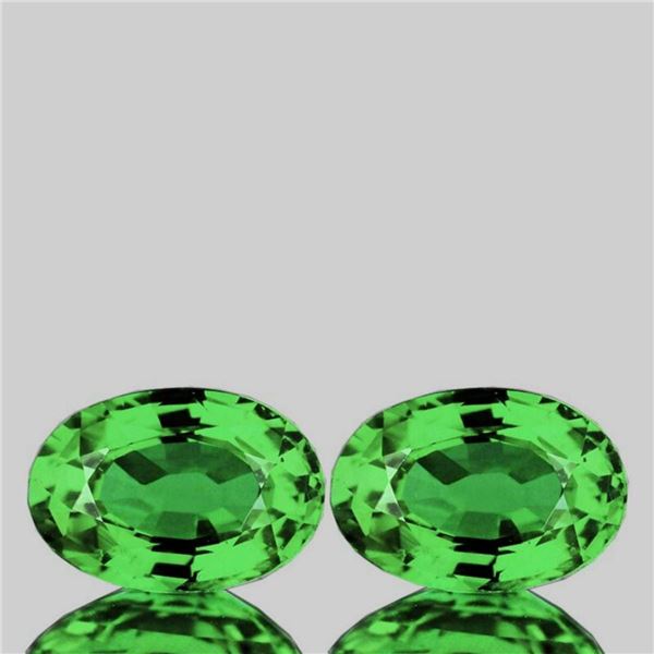 Natural Vivid Green Tsavorite Garnet Pair - FL