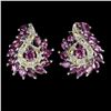 Image 1 : Natural Stunning Rhodolite Garnet & Sapphire Earrings