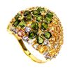 Image 2 : Natural Aquamarine Sapphire Tanzanite Ch-Diaposide Ring