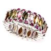 Image 1 : Natural Marquise Fancy Tourmaline & Ruby Ring