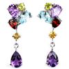 Image 1 : Natural TOPAZ AMETHYST GARNET PERIDOT & CITRINE Earring