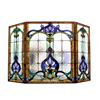 Image 3 : Tiffany-style Stained Glass Folding Fireplace Screen