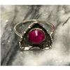 Image 3 : Rough Faceted Ruby & Sterling Silver Valentine Heart Ring
