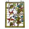 Image 1 : Hummingbirds & Grapevine Stained Glass Hanging Window