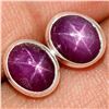 Image 1 : Natural Star Ruby Cabochon Earrings