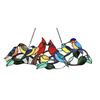 Image 2 : Colorful Birds Stained Glass Hanging Window Panel