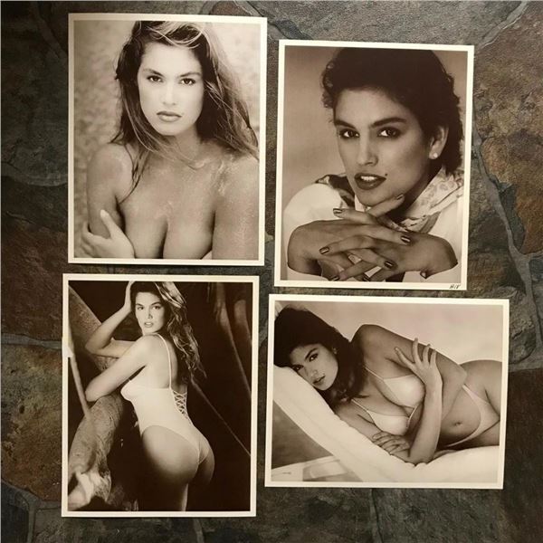 Group of Vintage Cindy Crawford Sepia Photos