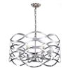 Image 2 : Transitional Modern Chrome Six Light Ceiling Pendant