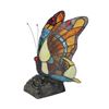 Image 2 : Stained Art Glass Butterfly Form Accent Lamp