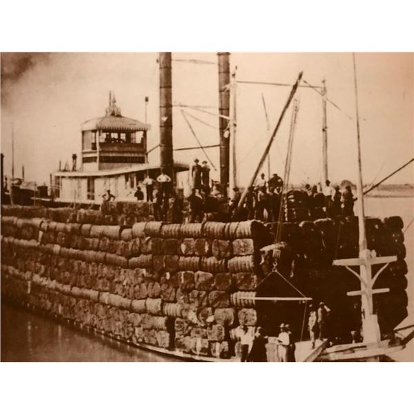 19thc Cotton Barge, Baton Rouge Louisiana, Sepia Tone