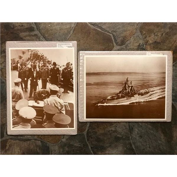 World War II Battleships, Sepia Tone Photo Prints