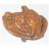 Image 2 : Two Turtles On Lotus Japanese Boxwood Netsuke Carving