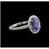 Image 1 : 2.65 ctw Tanzanite and Diamond Ring - 14KT White Gold