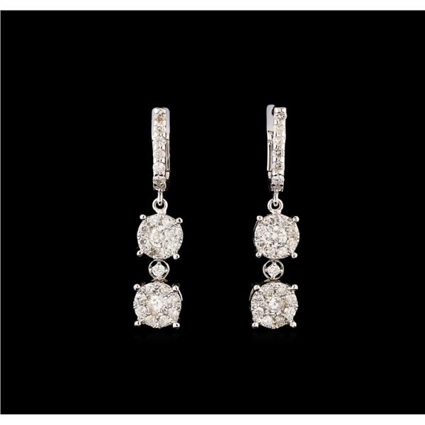 14KT White Gold 1.19 ctw Diamond Earrings