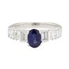 Image 2 : 1.85 ctw Sapphire and Diamond Ring - 18KT White Gold