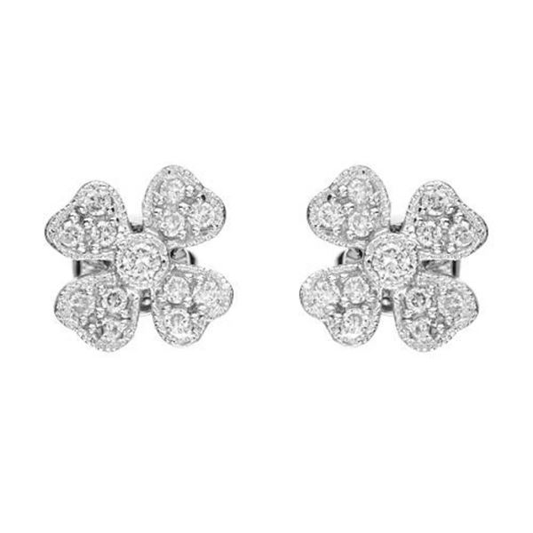 14k White Gold 0.31CTW Diamond Earrings, (SI2-SI3/G-H)