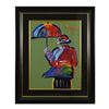Image 1 : Peter Max, "Umbrella Man" Framed One-Of-A-Kind Acrylic Mixed Media (36.5" x 44.5