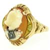 Image 5 : Antique 10kt Rose and Green Gold Carved Cameo and Diamond Ring