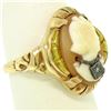Image 6 : Antique 10kt Rose and Green Gold Carved Cameo and Diamond Ring