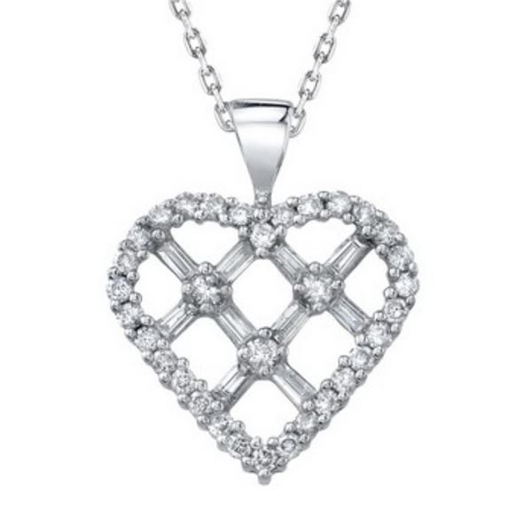 14k White Gold 1.00 ctw Diamond Pendant, (SI2 /G-H)
