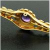 Image 7 : 15k Yellow Gold .64 ctw Old Cut Amethyst & Seed Pearl Brooch Pin