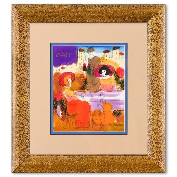 Moshe Leider, Framed Original Mixed Media Watercolor Painting, Hand Signed with